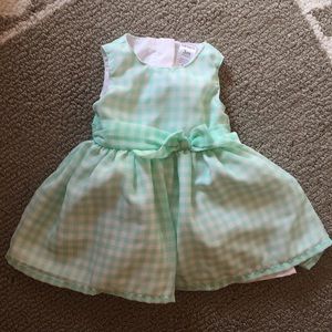 Carters Gingham green and white dress